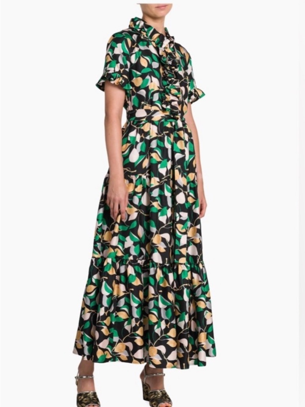 La DoubleJ Silk Orchard Print Dress